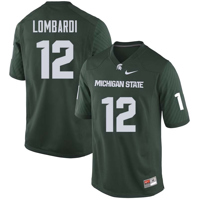 Men #12 Rocky Lombardi Michigan State College Football Jerseys Sale-Green
